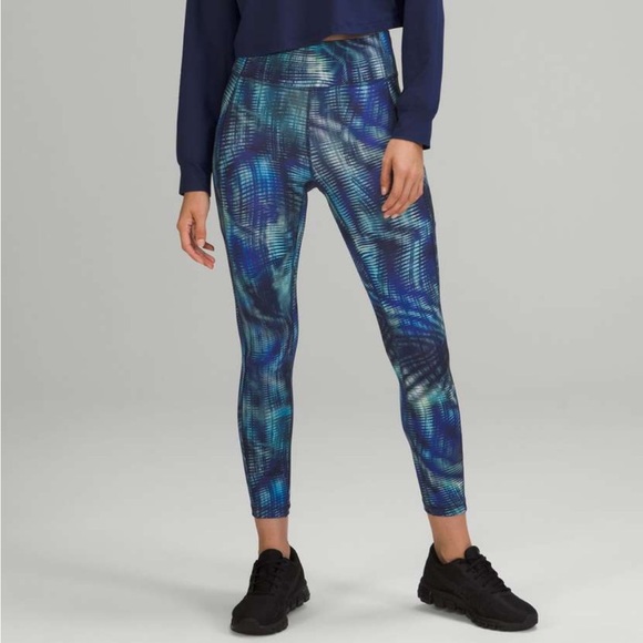 Lululemon Invigorate High-Rise Tight 25" *Foil Shapeshifter Flux Blue Size 0 - Picture 1 of 8